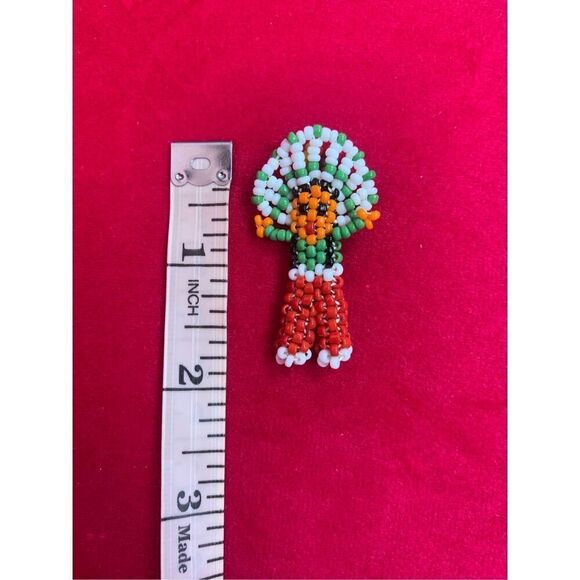 Native American Indian Tribal Beaded Doll Charm Pendant Necklace - Picture 3 of 7